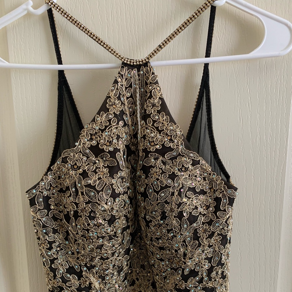 Black and gold formal gown